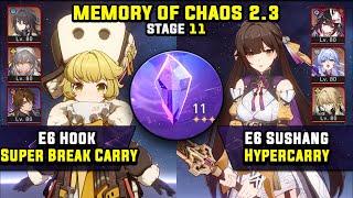 E2 Hook Super Break & E6 Sushang Hypercarry (3 Stars) | Memory Of Chaos 11 Honkai Star Rail 2.3