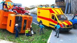 BRUDER TRUCKS MAN Garbage FAIL CRASH! Rescue mission! New RC AMBULANCE