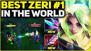 RANK 1 BEST ZERI IN THE WORLD AMAZING GAMEPLAY! | Season 13 League of Legends