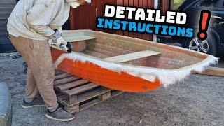 How to make Fiberglass boat hull in 10 minutes. DIY