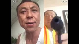 Angry Chinese Guy with Cigarette yelling at Vietnamese Guy with Gun meme