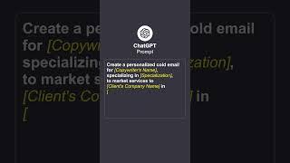 Write Cold Emails FAST with ChatGPT! #shorts #chatgpt