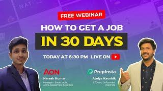 How to get a Job in 30 days? | PrepInsta X AON CoCubes