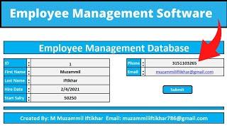 How to Create Fully Automatic [Employee Management] Software in Excel - Microsoft Excel Tutorial