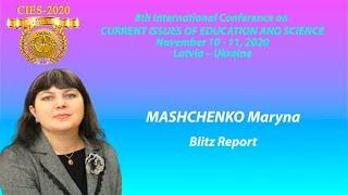 CIES-2020. MASHCHENKO Maryna. Blitz Report