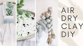 POTTERY BARN DUPE DIY HOME DECOR || AIR DRY CLAY HOME DECOR