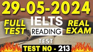 IELTS Reading Test 2024 with Answers | 29.05.2024 | Test No - 213