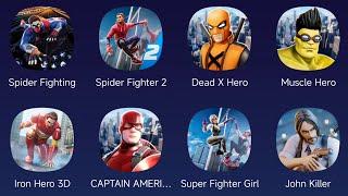 Spider Fighting, Spider Fighter 2, Dead X Hero, Muscle Hero, Iron Hero 3D, Captain Hero...