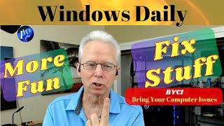 Satellite TV Fix, PC won't stay off, Unbootable Drive, How to Repair JPG's, GoDaddy Phishing Scam