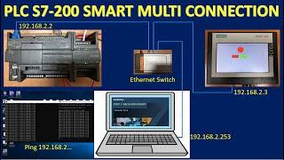 SIMATIC PLC S7-200 SMART MULTI CONNECTION with HMI, Ethernet Switch , PLC and PC explanation & test