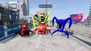 Ligtning Mcqueen Eater Spider Cars Ievan Polkka Song Cover Part 4