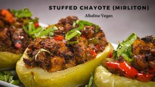 Stuffed Chayote (Sayote) Squash - Mexican Chayote Relleno Alkaline Vegan Style - Stuffed Mirliton 