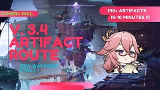 NEW V3.4 Genshin Impact Artifact Route .140+ Artifacts in 10 min! (ft. Wanderer). Unoptimized run!