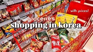 shopping in korea vlog  grocery food with prices  snacks unboxing & cooking