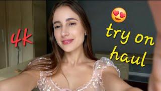 [4K] Transparent Clothes Dry vs Wet | Amazon Try on Haul with Frisch holly | Transparent Try On Haul