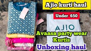 Huge ajio all stars sale haul | Avaasa party wear anarkali Kurti haul | Under 600 #ajio #telugu