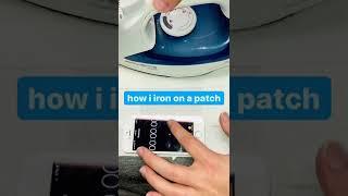 how i iron on a patch #sewing #clothingbrand