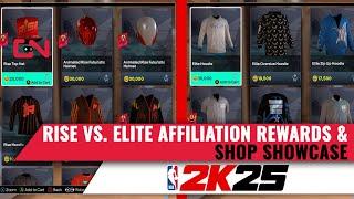 NBA 2K25 Rise vs. Elite Affiliation Rewards and Shop Showcase