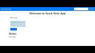 Simple Quick Note App in JavaScript