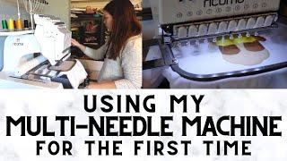 Using My Multi-Needle Embroidery Machine For The FIRST TIME | Ricoma EM1010