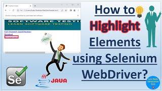 How to Highlight Elements using Selenium WebDriver ? | Pradeep Nailwal
