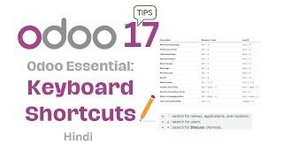 Odoo Essential tips - Keyboard shortcuts | Keyboard shortcuts in Odoo - Odoo 17 tutorial |Techmoodly