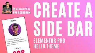 Add a Sidebar Template - Elementor Wordpress Tutorial - Hello Theme - ElementorPro