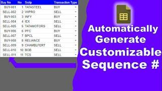 How to Generate Customizable Sequence Number  in Excel or Google Sheets Automatically