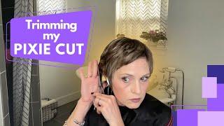 Giving Myself a Pixie Cut at Home (scissors trim)