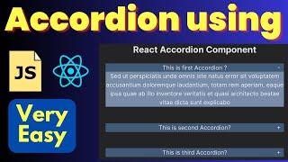 Simple and Easy React Accordion | Machine Coding | Accordion React.js | React Accordion Component