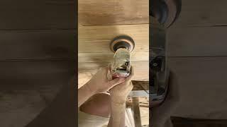 so easy!! This is how to smooth teak wood furniture with grinding sandpaper #woodworking #shorts