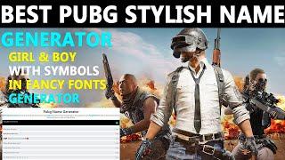 Best Pubg stylish Name Generator for girl & boy with symbols in fancy fonts Generator Hindi