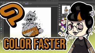 Color Faster with Clip Studio - 4 Ways to Color Your Art - CSP Tutorial
