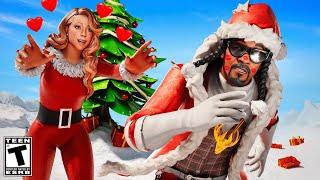 Santa Snoop Dogg Plays KISS CHASING with Mariah Carey.. Fortnite Christmas Love Story