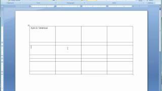 How to Use Tables in Microsoft Word 2007