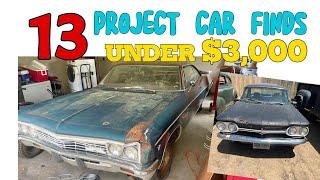 13 AFFORDABLE CLASSIC CARS UNDER $3,000 - For sale by owner !