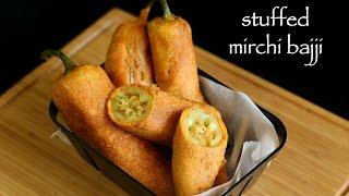 stuffed mirchi bajji recipe | stuffed menasinakai bajji | milagai bajji recipe