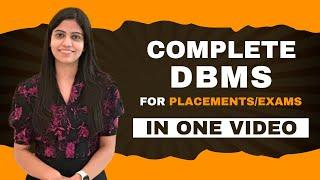 Complete DBMS in one shot | Course for Beginners | Full Tutorial in One Video