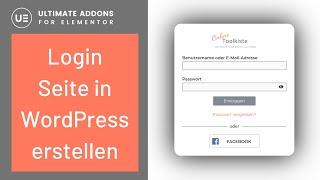 WordPress Login Seite erstellen für Kund:innen mit Elementor