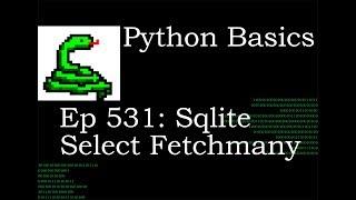 Python Basics Tutorial Sqlite Cursor Select Fetchmany Method