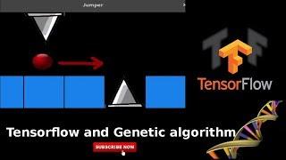 AI learns to play simple game ( Tensorflow and genetic algo) demo