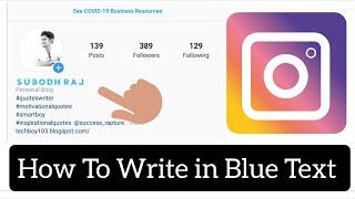 How to write profile name in Blue text on Instagram || Write your name in Blue color on Instagram