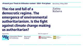 Zarina Kulaeva | Present your thesis in 4 minutes 2024 | UOC