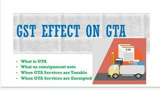 Goods and Services tax on Goods Transport Agency Service