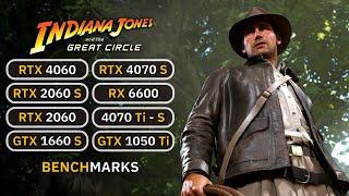 8 GPUs  - Indiana Jones and the Great Circle : RTX 2060, RX 6600, RTX 4060, GTX 1660s, 1050 Ti