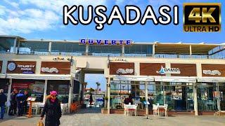 KUŞADASI TURKEY VIRTUAL WALKING TOUR | 4k UHD 60fps | March 2022