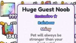 Hatching Rainbow Shiny Huge Guest Noob in PS99