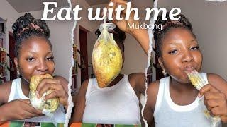 Eating rice from a bag mukbang | Eat with me