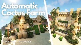 AUTOMATIC CACTUS FARM | Minecraft Tutorial |Java & Bedrock [1.20+]