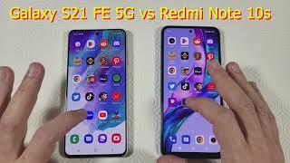 Samsung S21 FE 5G vs Redmi Note 10s Speed Test